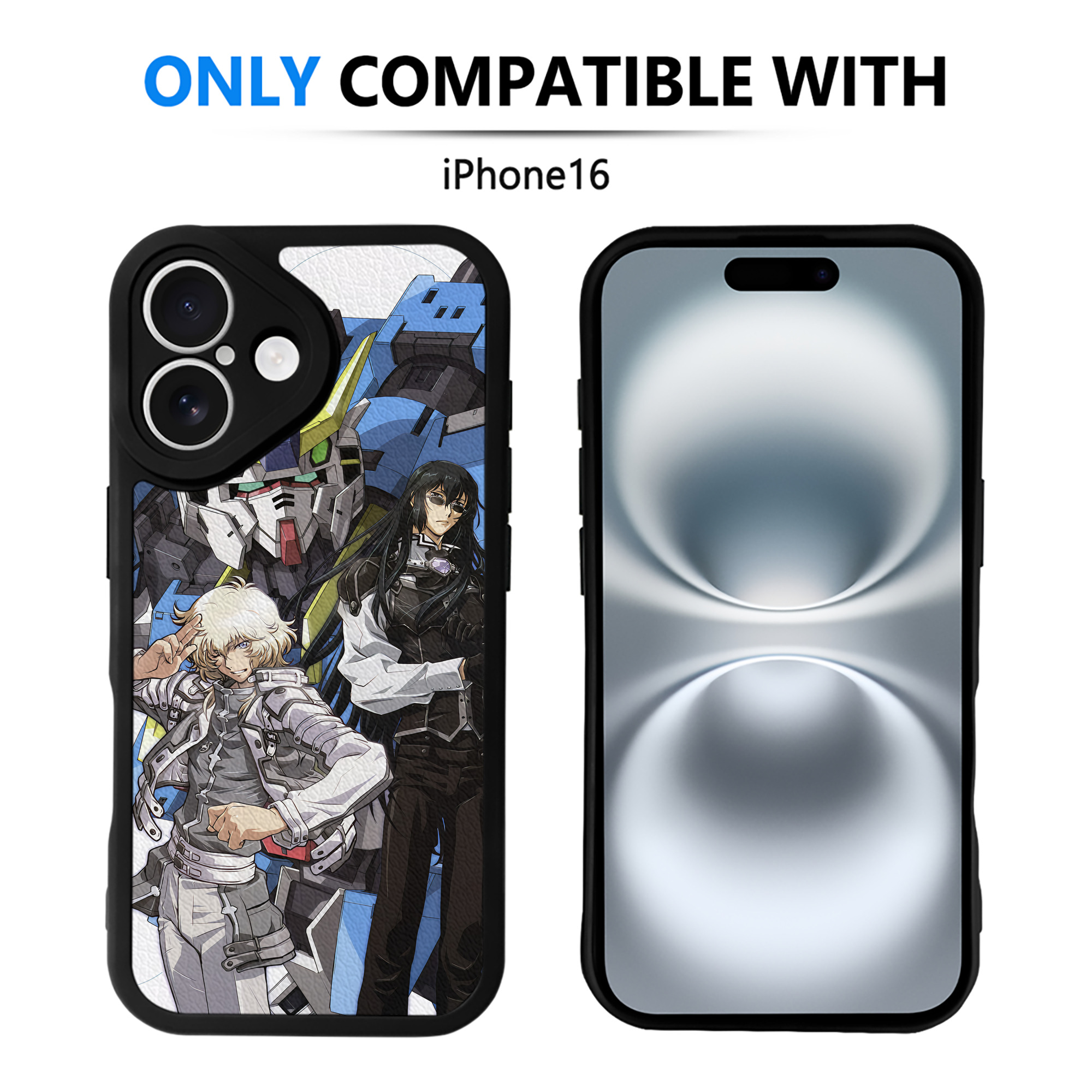 （画像用） 機動戦士ガンダム Mobile Suit Gundam 【iPhone 16シリーズ対応】シリコンスマホケース（レザー調） 材質：シリコン